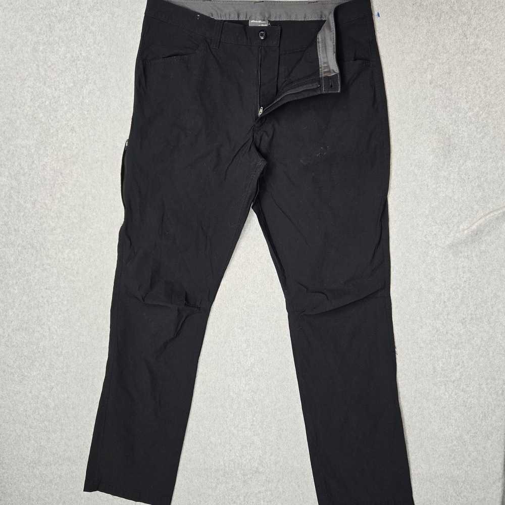 Eddie Bauer Men Pants 38X34 Black Nylon Chino Outdoor Hiking 32" Inseam